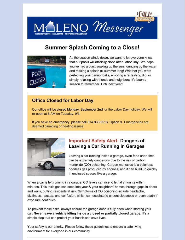 Maleno Newsletter 2024 August